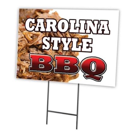 Carolina Style Bbq Yard Sign & Stake Outdoor Plastic Coroplast Window